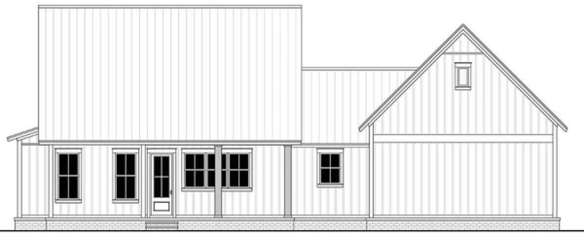 Rear Elevation for House Plan #308441