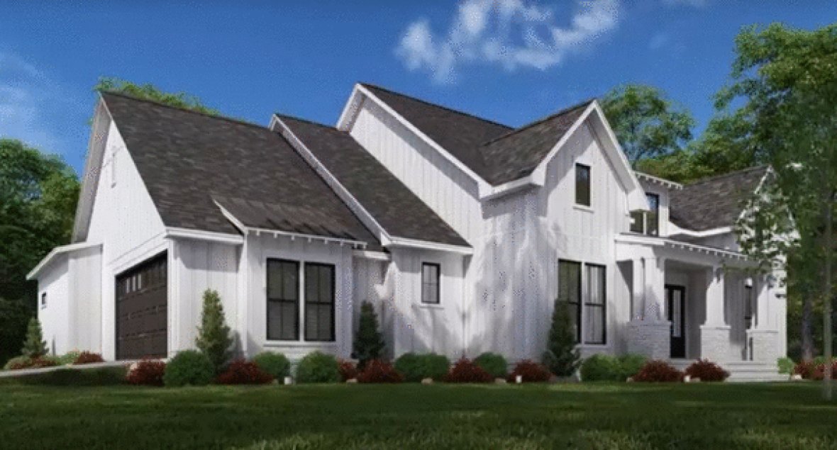 Left Elevation for House Plan #308662