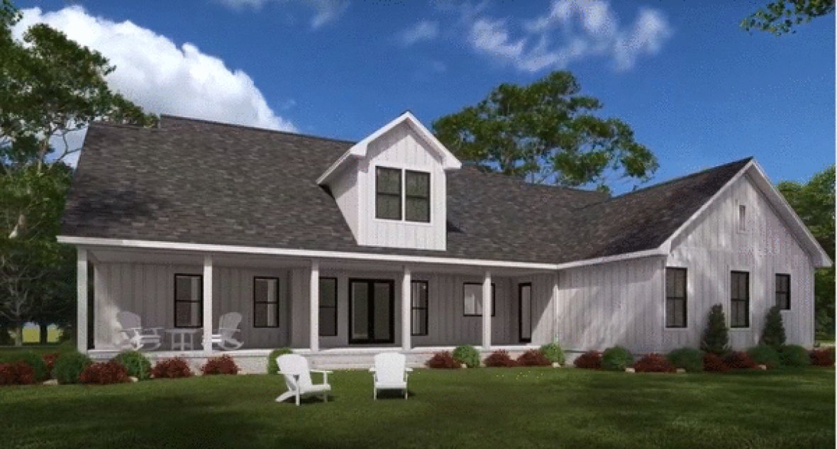 Rear Elevation for House Plan #308662