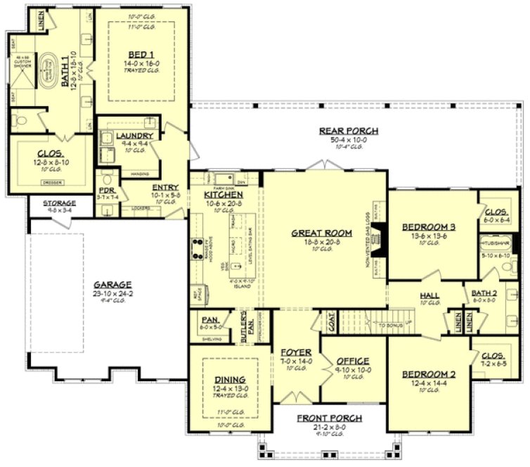 Main Floor Plan for House Plan #308662