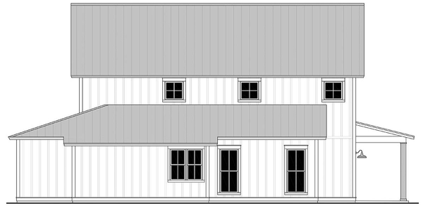 Left Elevation for House Plan #302992