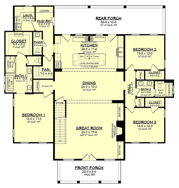 Main Floor Plan for House Plan #302992