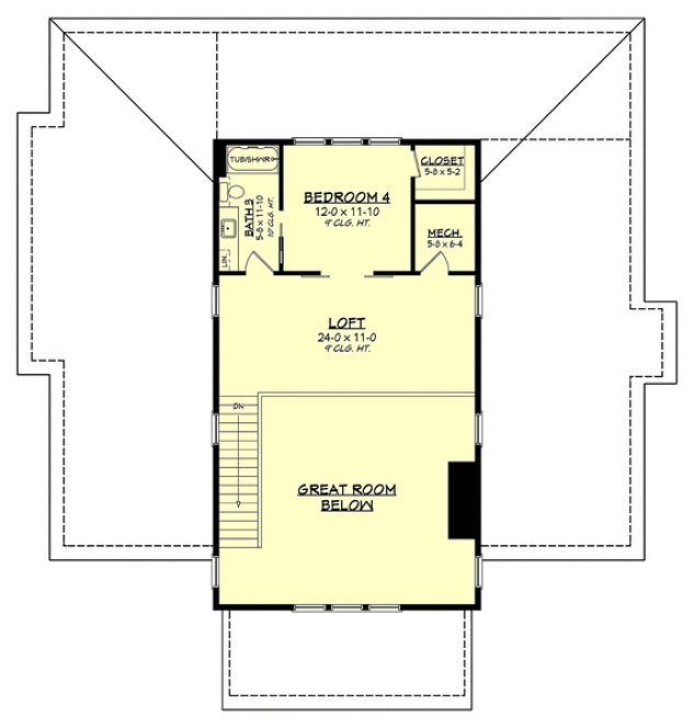 Second Floor Plan for House Plan #302992