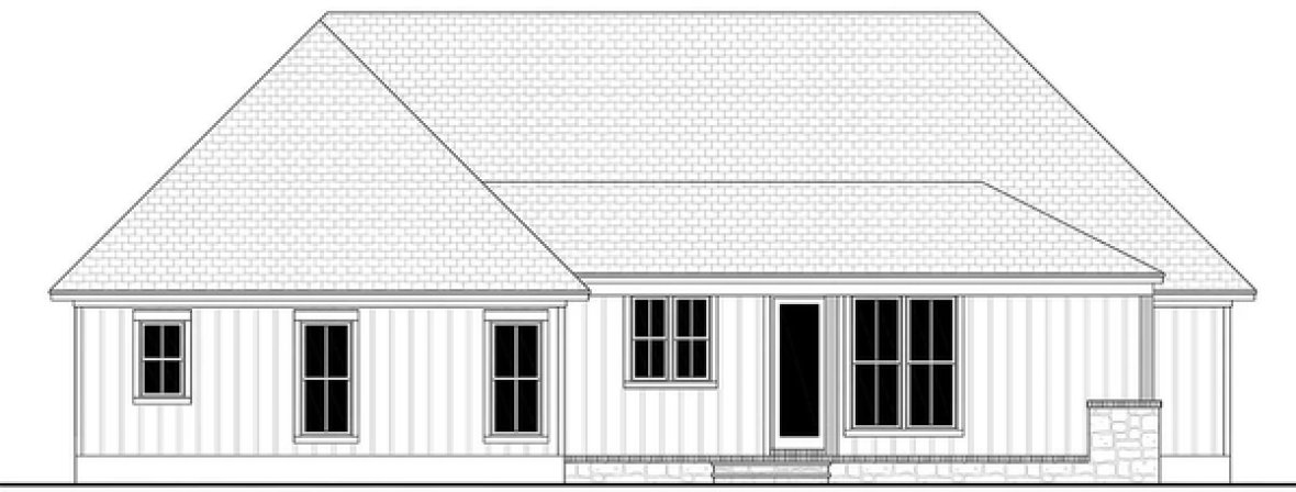 Rear Elevation for House Plan #303422