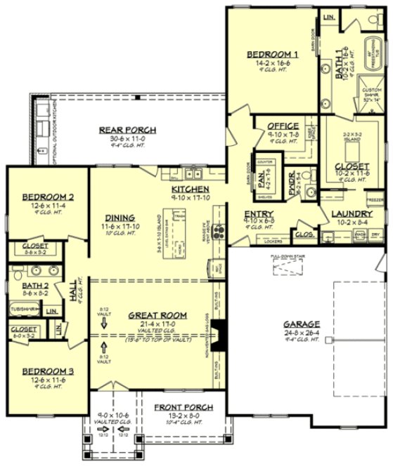 Main Floor Plan for House Plan #303422