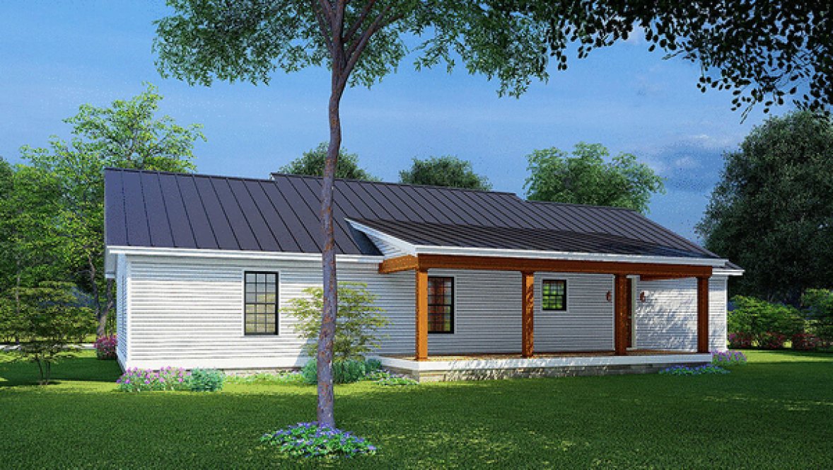 Rear Elevation for House Plan #316581