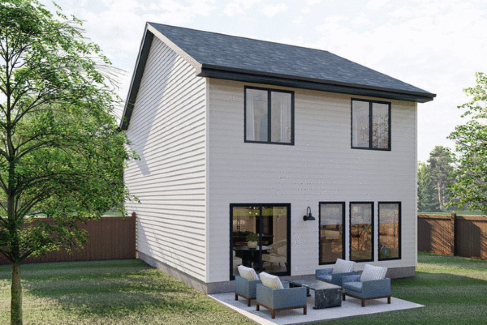 Rear Elevation for House Plan #704641