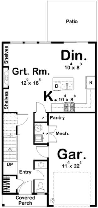 Main Floor Plan for House Plan #704641