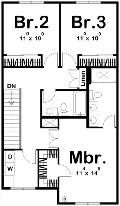 Second Floor Plan for House Plan #704641