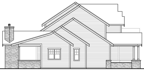 Left Elevation for House Plan #346603