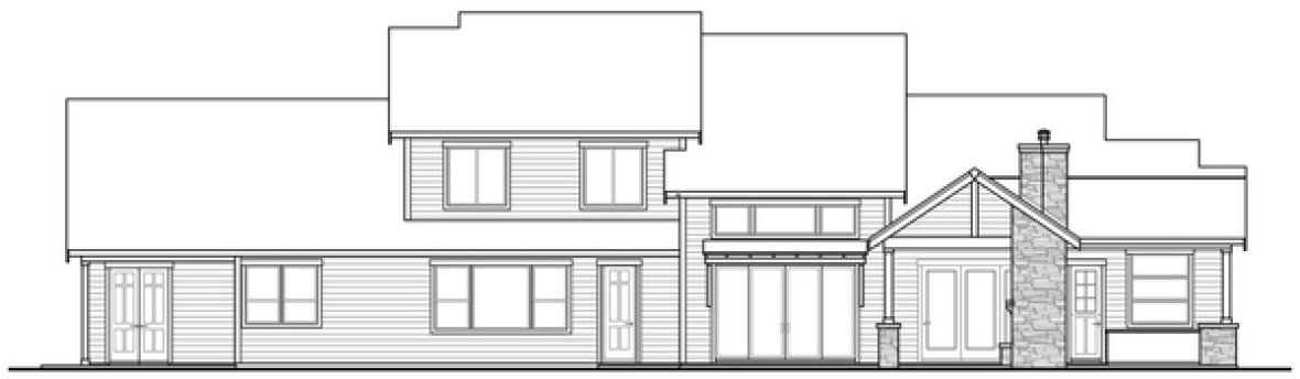 Rear Elevation for House Plan #346603