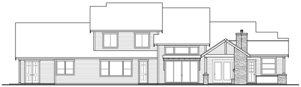 Rear Elevation for House Plan #346603