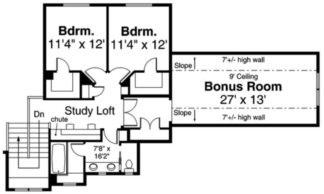 Second Floor Plan for House Plan #346603