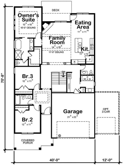 Main Floor Plan for House Plan #156881