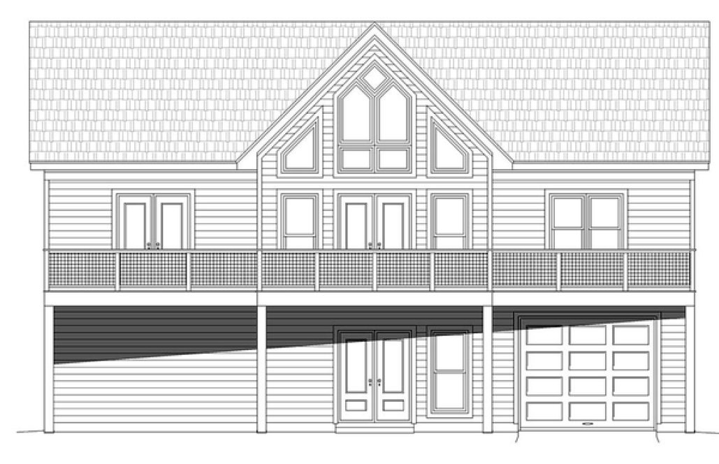 Rear Elevation for House Plan #693141