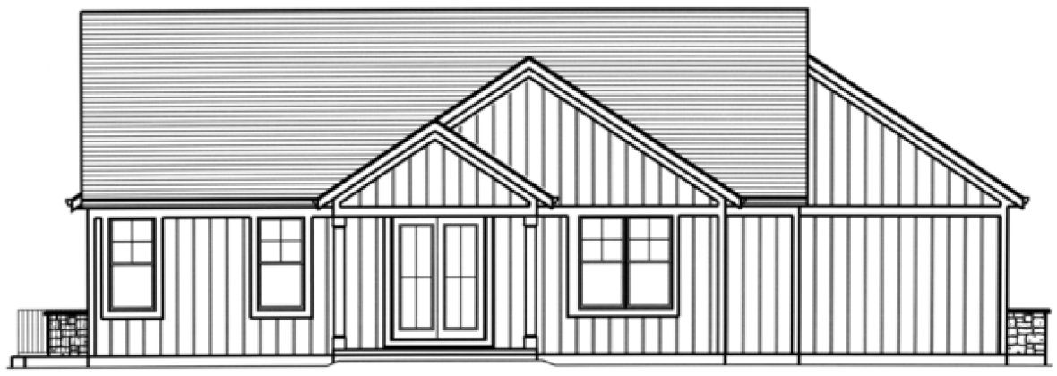 Rear Elevation for House Plan #537461