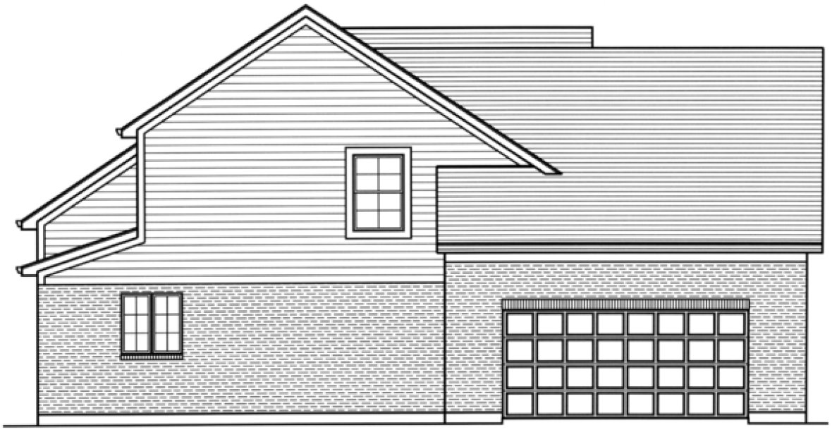 Left Elevation for House Plan #535602