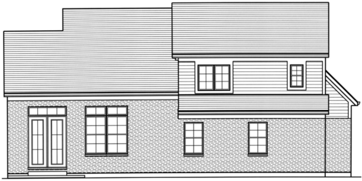 Rear Elevation for House Plan #535602