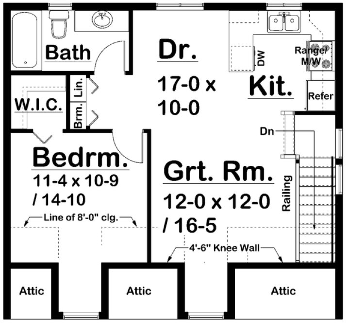 Second Floor Plan for House Plan #202001