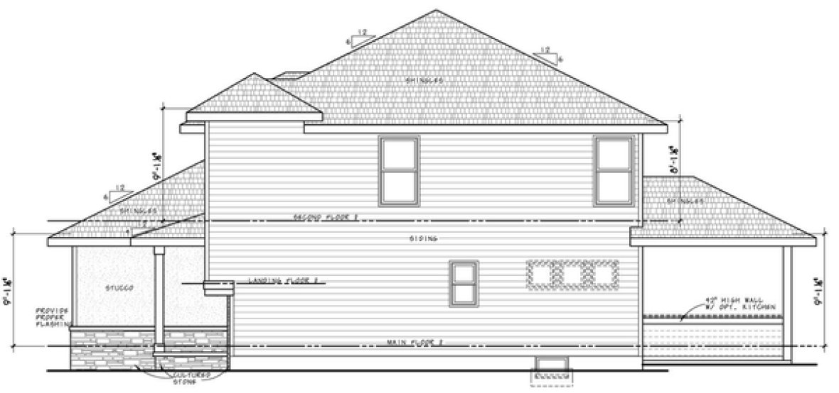 Right Elevation for House Plan #158912