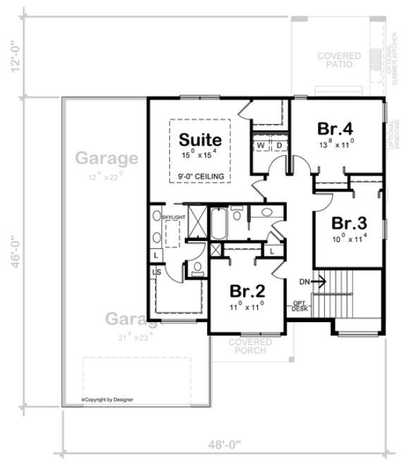 Second Floor Plan for House Plan #158912