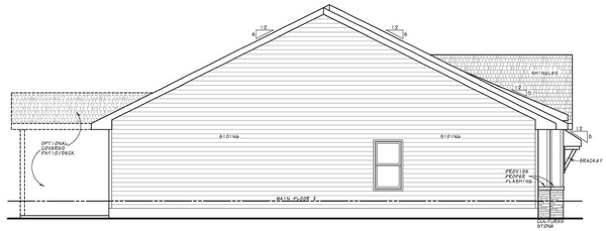 Left Elevation for House Plan #153061