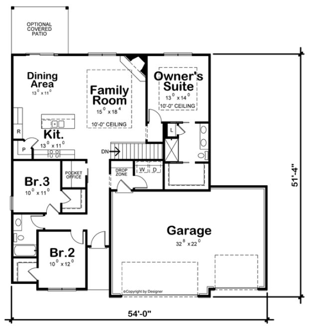 Main Floor Plan for House Plan #153061
