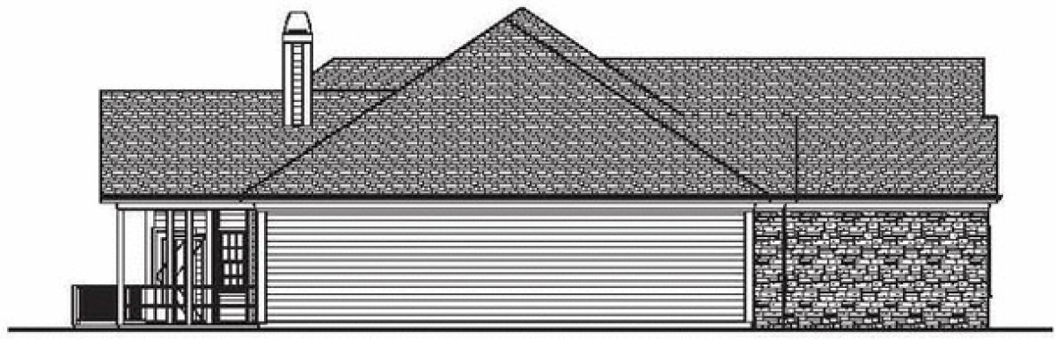 Left Elevation for House Plan #270002