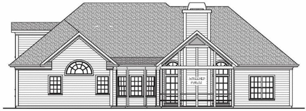 Rear Elevation for House Plan #270002