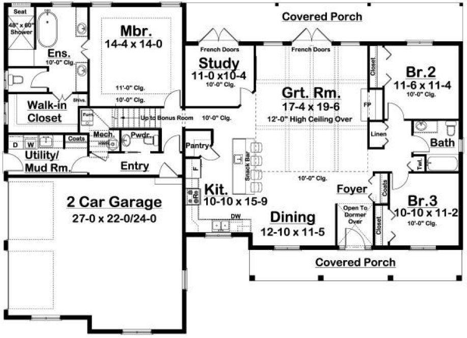 Main Floor Plan for House Plan #203085