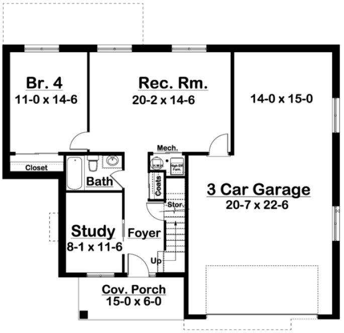 Floorplan lower for House Plan #203080