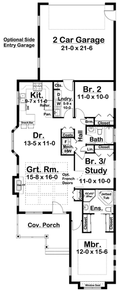 Main Floor Plan for House Plan #201625