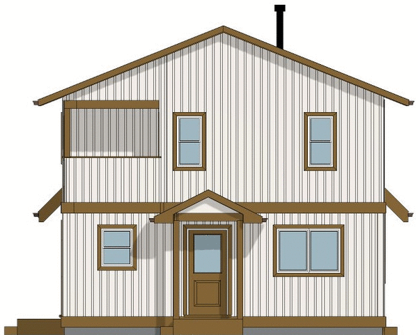Rear Elevation for House Plan #203072