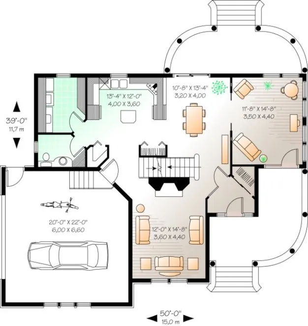 Main Floor Plan for House Plan #144882