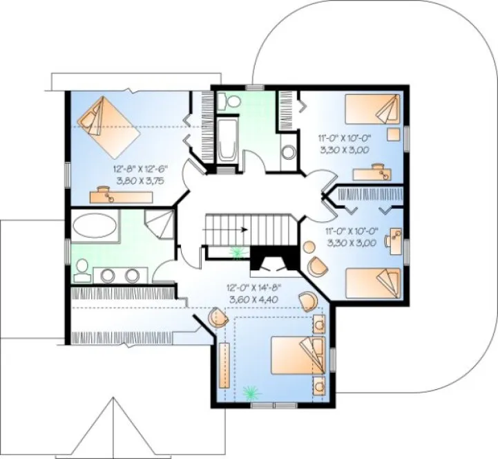 Second Floor Plan for House Plan #144882