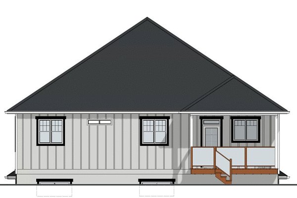 Rear Elevation for House Plan #203079