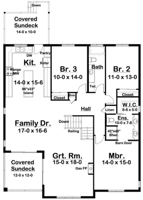 Main Floor Plan for House Plan #203079