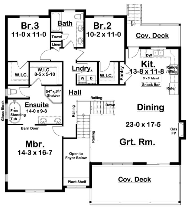 Main Floor Plan for House Plan #203078