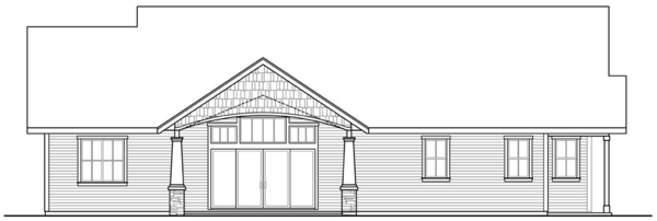 Rear Elevation for House Plan #345562