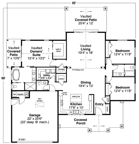 Main Floor Plan for House Plan #345562