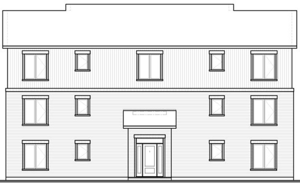 Rear Elevation for House Plan #146303