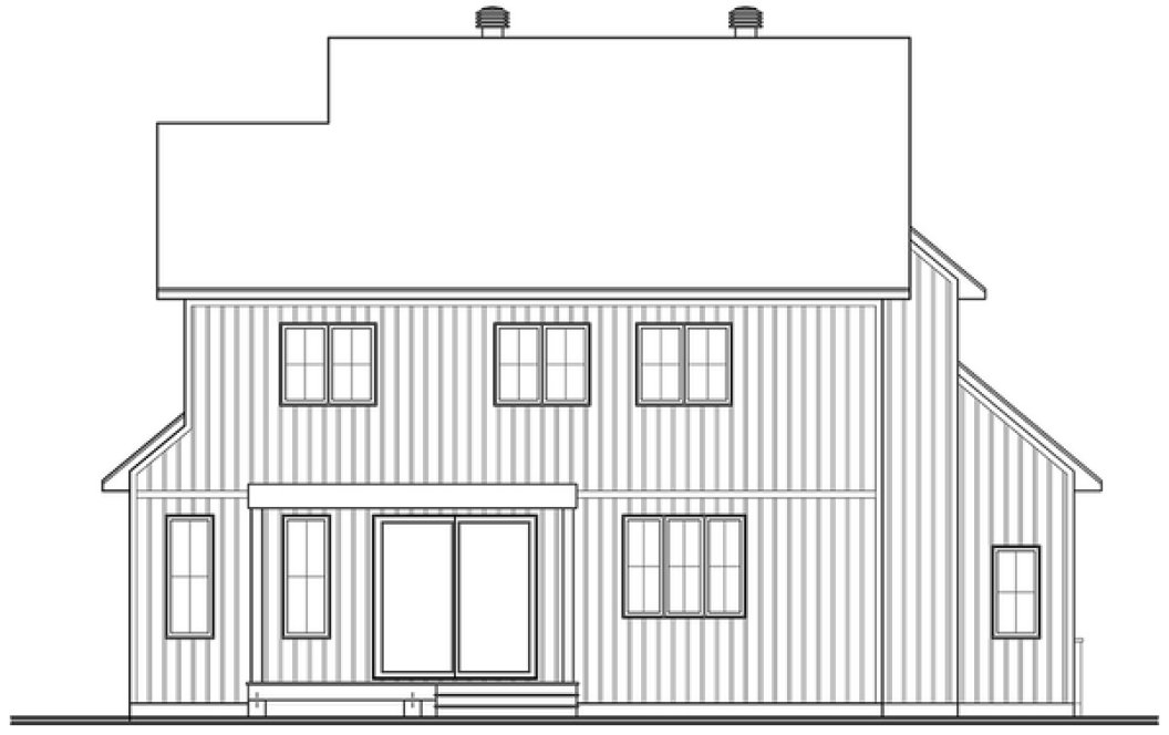 Rear Elevation for House Plan #140481