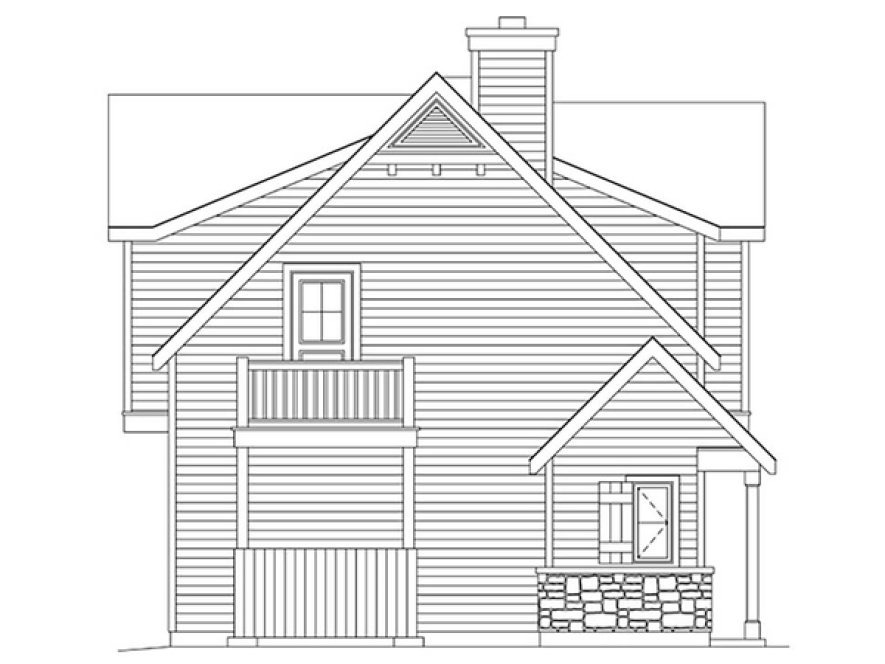 Left Elevation for House Plan #411251