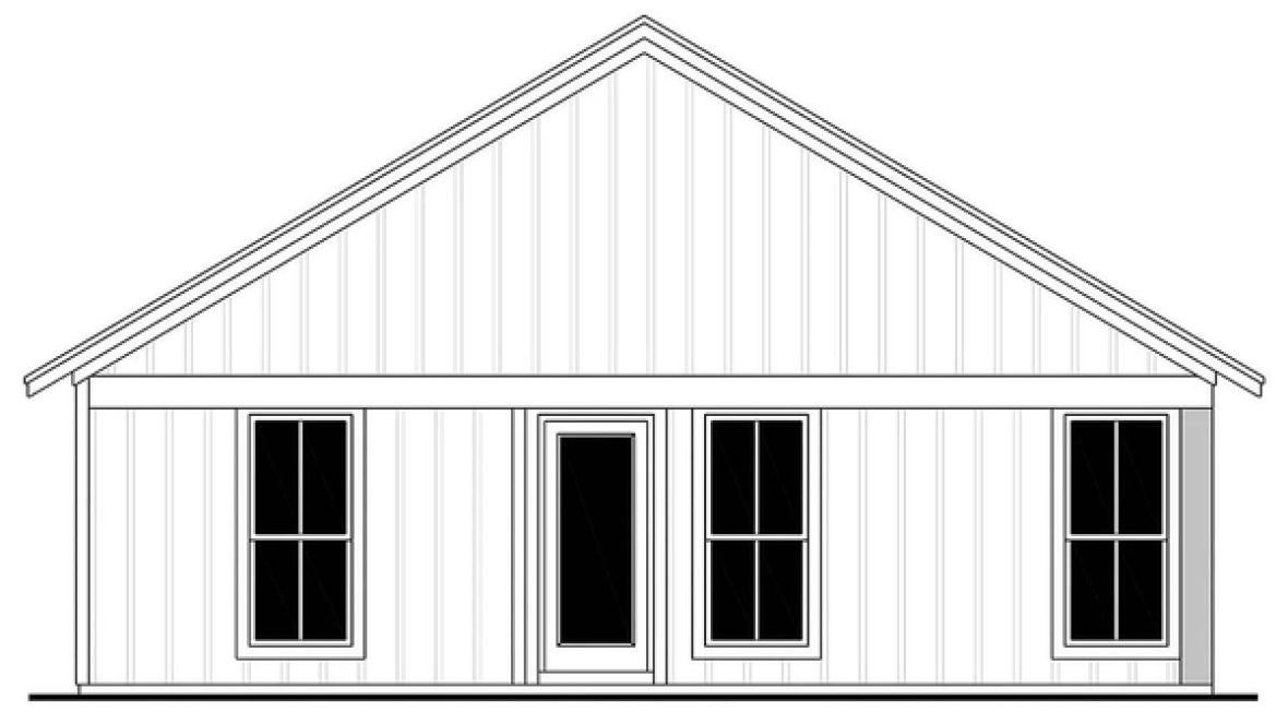 Rear Elevation for House Plan #302921
