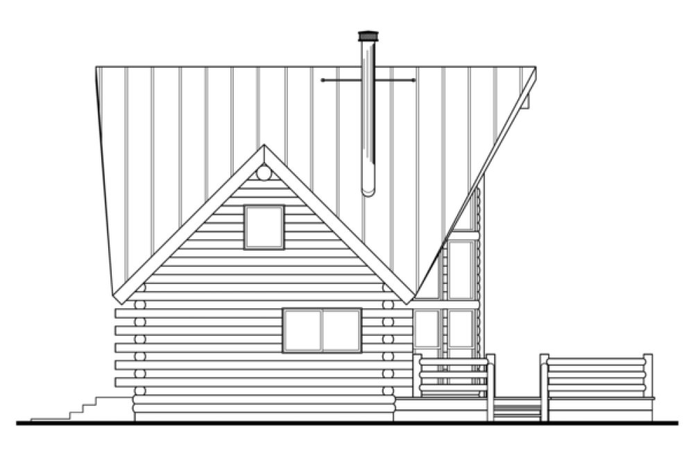 Left Elevation for House Plan #343241