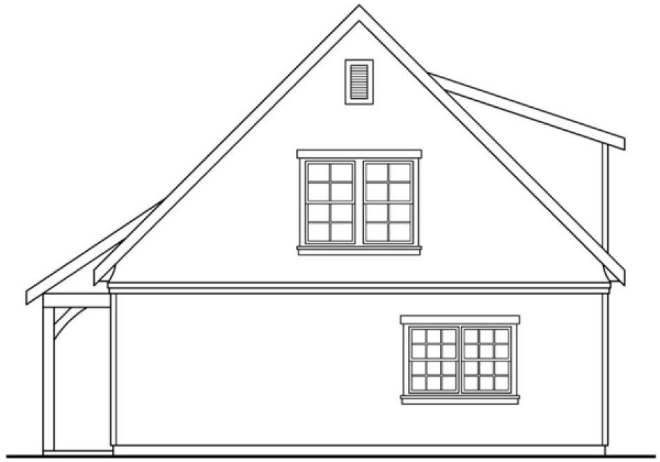Rear Elevation for House Plan #349002