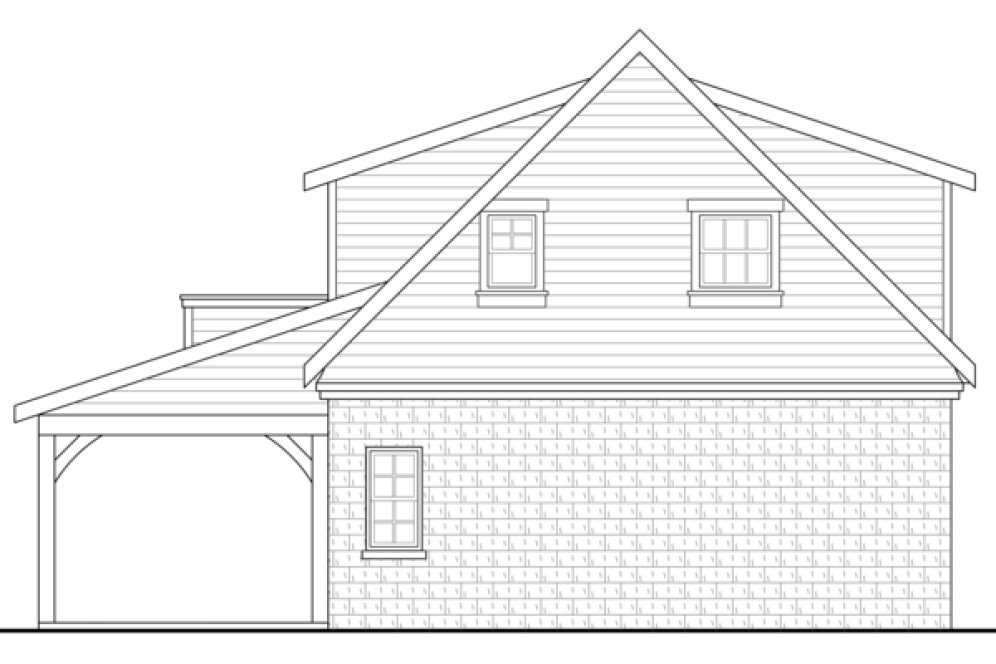 Rear Elevation for House Plan #349871