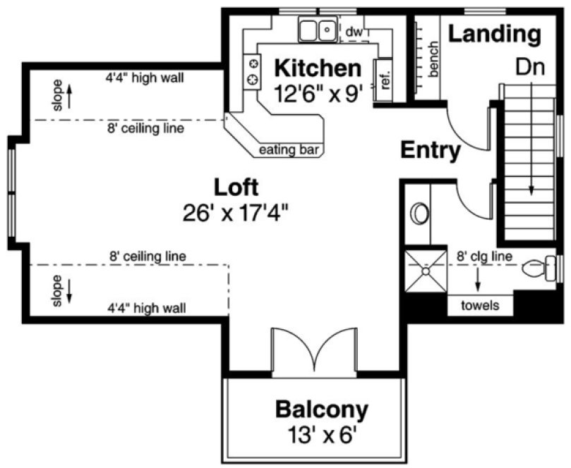 Second Floor Plan for House Plan #349871