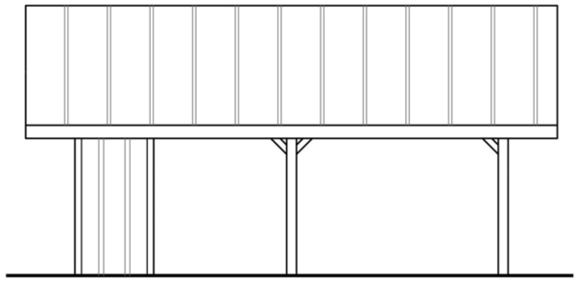 Left Elevation for House Plan #344840
