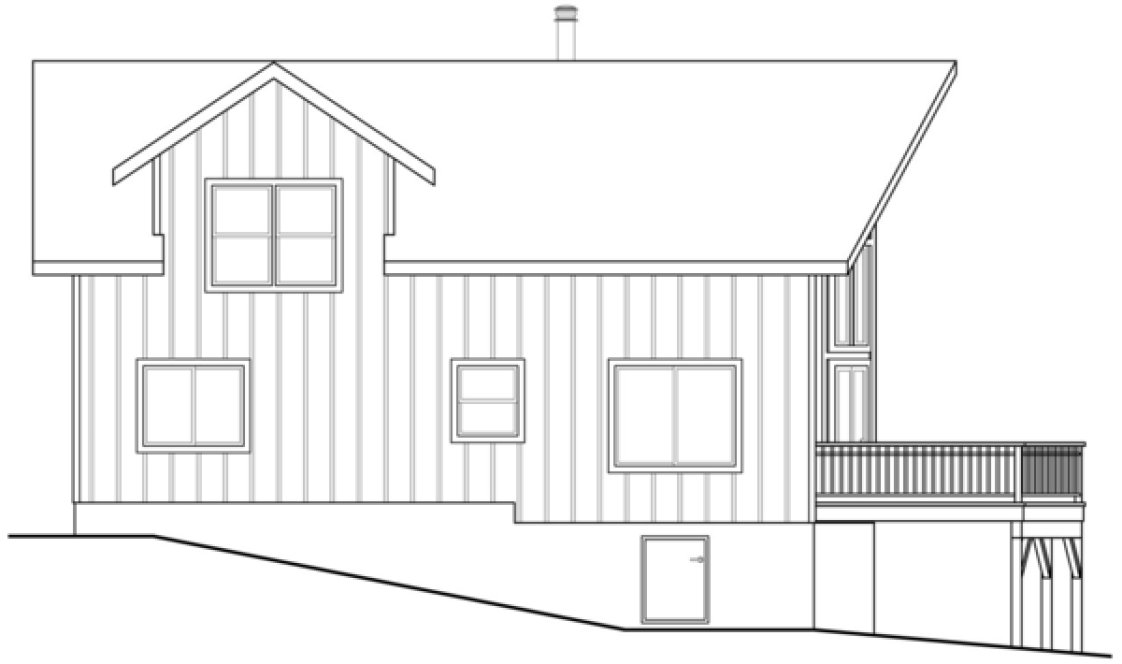 Left Elevation for House Plan #340151